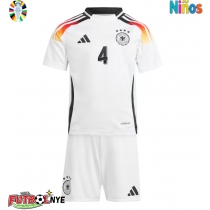 Camiseta Alemania Jonathan Tah #4 Primera Equipación para niños Eurocopa 2024 manga corta (+ pantalones cortos)